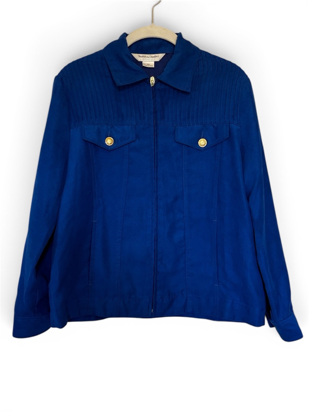 Women's Casual Blue Jacket with gold hardware
